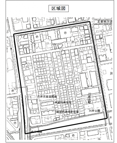 川岸地区まちづくり区域図