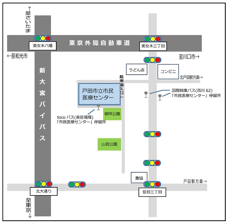 市民医療センター周辺の地図