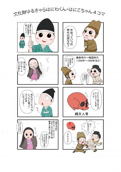 はにわくん・はにこちゃんの4コマ漫画その１