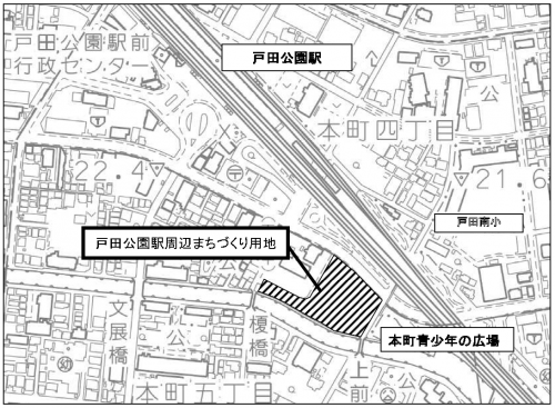 戸田公園駅周辺まちづくり用地の位置図