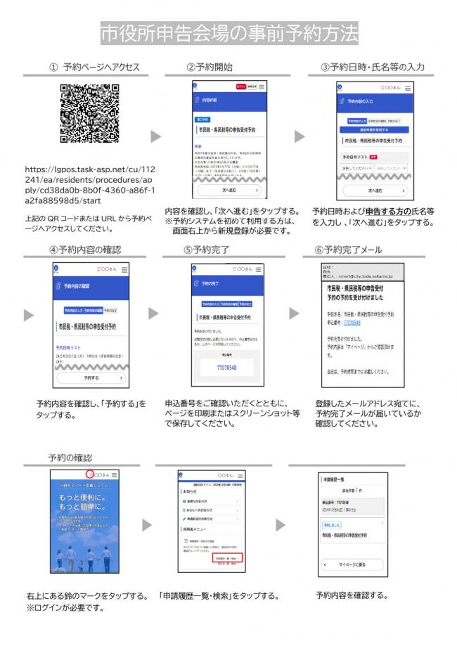 市役所申告会場の事前予約方法