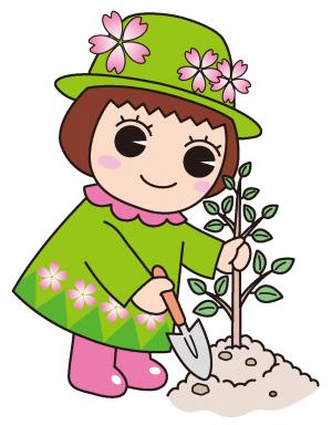 植樹するとだみちゃん