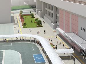 北戸田駅西口駅前交流広場の完成イメージ図