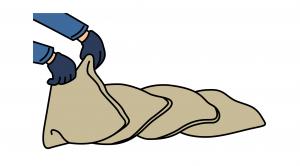 土のうの積み方(手順1)